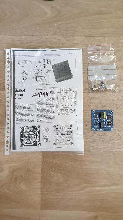 jw1214 : ontwerp: Dobbelsteen uit "boek 75" van elektuur, Hobby en Vrije tijd, Elektronica-componenten, Zo goed als nieuw, Ophalen of Verzenden