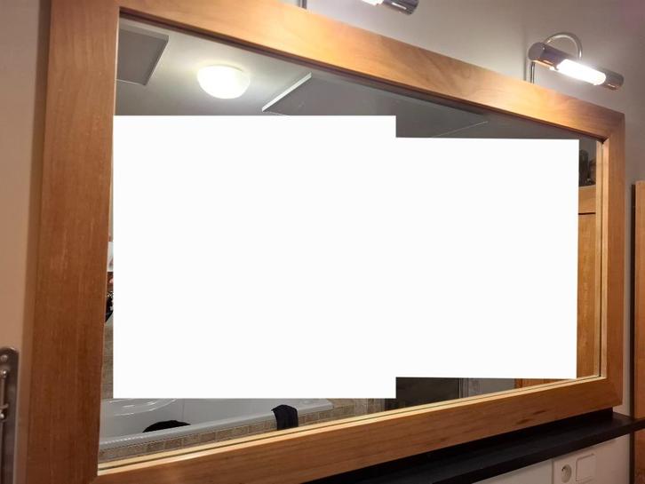 Teakhouten spiegel, Huis en Inrichting, Woonaccessoires | Spiegels, Zo goed als nieuw, 100 tot 125 cm, Minder dan 100 cm, Rechthoekig