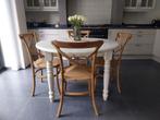 Massief eiken ronde tafel diameter 120 cm gelakt, Huis en Inrichting, Tafels | Eettafels, Ophalen, Gebruikt
