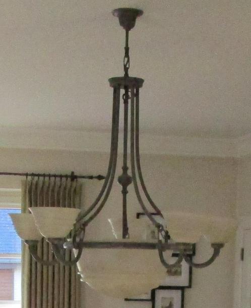 Grote kroonluster + 2 plafond & 1 muur lamp, Huis en Inrichting, Lampen | Kroonluchters, Nieuw, Glas, Metaal, Ophalen of Verzenden