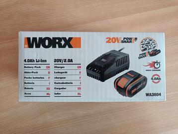 Batterie Worx + chargeur WA3604 14.4-20V 4Ah, Enlèvement, Neuf