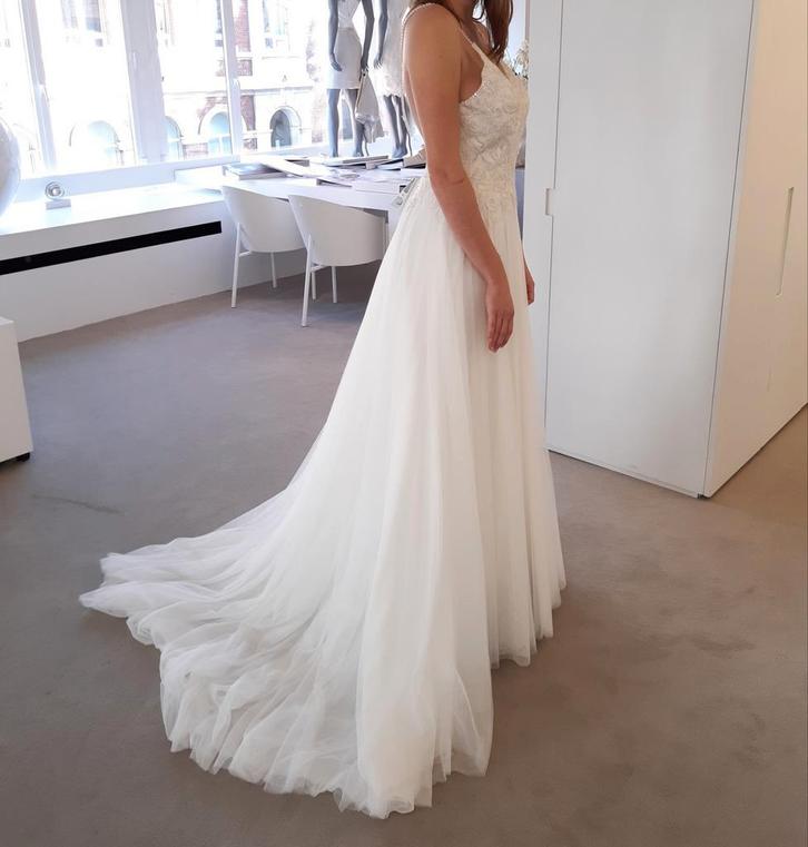 Trouwjurk Pronovias Volantia - Nieuw, Kleding | Dames, Trouwkleding en Trouwaccessoires, Nieuw, Trouwjurk, Wit, Ophalen