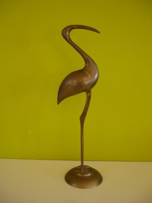 Grote vintage messing kraanvogel / ibis / reiger, Antiek en Kunst, Kunst | Designobjecten, Ophalen of Verzenden