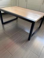Table de salon acier bois massif, Comme neuf, 100 à 150 cm, Rectangulaire, 50 à 100 cm