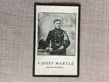 Soldat J. Martel Maldegem tué à Fort van Walem en 1914, Enlèvement ou Envoi, Image pieuse