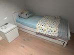 Bed met schuif, lattenbodem, 2 matrassen en nachtkastje, Huis en Inrichting, Slaapkamer | Bedden, Ophalen, 90 cm, Eenpersoons