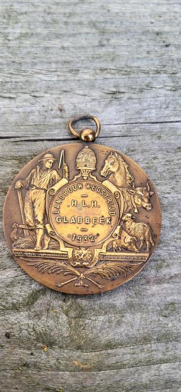 Plaque ancienne Concours agricole de Glabbeek 1932, Enlèvement ou Envoi, Autres matériaux