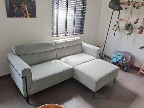 2,5 zit + poef, Huis en Inrichting, Zetels | Zetels, Gebruikt, Hoekbank, Tweepersoons, 150 tot 200 cm, 75 tot 100 cm, Ophalen
