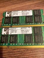 Laptopgeheugen Kingston 2x 2gb, Enlèvement ou Envoi, Laptop, 4 GB