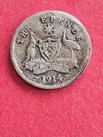 1914 Australie 3 pence en argent George V, Timbres & Monnaies, Monnaies | Océanie, Envoi, Monnaie en vrac, Argent