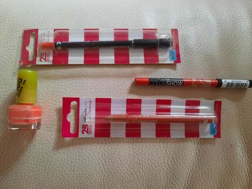 Eyeliner + crayons Kajal khol + vernis / Orange - Corail, Handtassen en Accessoires, Uiterlijk | Cosmetica en Make-up, Nieuw, Make-up