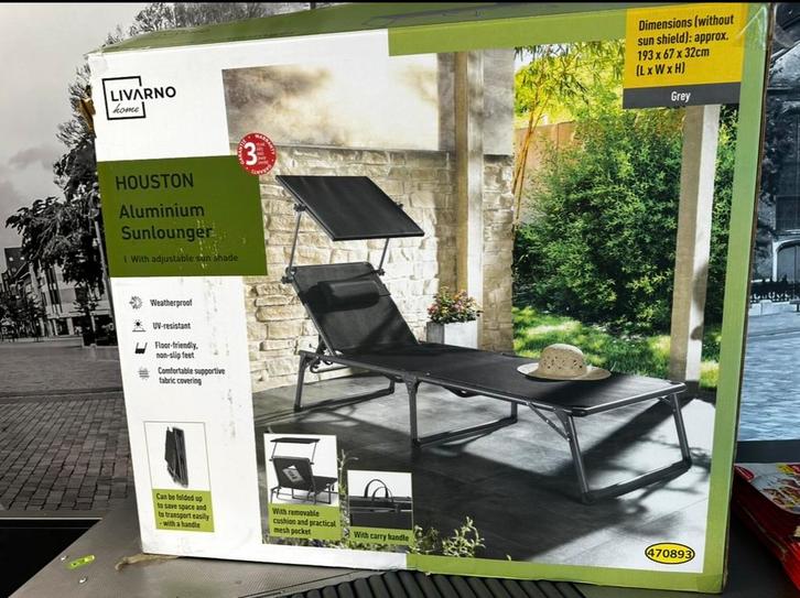 Tuinstoel lounge ‘NIEUW in de doos’ van april 2025 !!, Tuin en Terras, Ligbedden, Nieuw, Ophalen