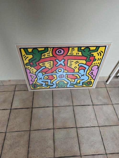 Keith Haring  puzzel  1000 stuks ingekaderd ., Huis en Inrichting, Woonaccessoires | Lijsten, Ophalen