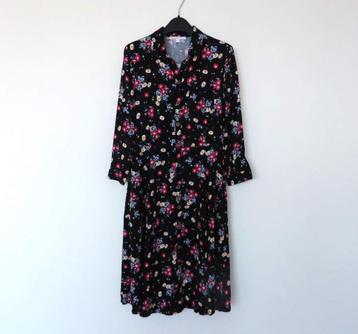 Jurk Esprit, zwart met bloemen - maat D 38 / F 40