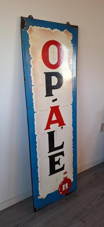 Emaille bord Op-Ale bier beschikbaar voor biedingen