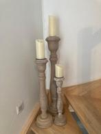Kaarsen staanders set 3 stuks, Huis en Inrichting, Ophalen, Zo goed als nieuw, Landelijk