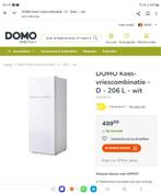 Koel-vries combinatie DOMO 206 liter Nieuwe in verpakking, Elektronische apparatuur, Koelkasten en IJskasten, Ophalen, Nieuw