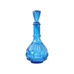 Vintage Karaf Kobalt BLauw Glas LE Smith Glass Co Maan Ster, Ophalen of Verzenden