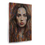 Kleurrijke dame abstract canvas 60x90cm - 18mm., Huis en Inrichting, Woonaccessoires | Wanddecoraties, Nieuw, Verzenden
