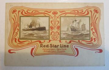 oude originele postkaart red star line beschikbaar voor biedingen