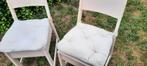 2 chaises blanches en bois ikea avec coussins, Comme neuf, Enlèvement