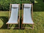 2 nouvelles chaises de plage en bambou, Jardin & Terrasse, Enlèvement, Neuf, Bois, Réglable