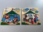 2 houten puzzels - 16 stuks, Kinderen en Baby's, Speelgoed | Kinderpuzzels, 10 tot 50 stukjes, Van hout, Zo goed als nieuw, Ophalen