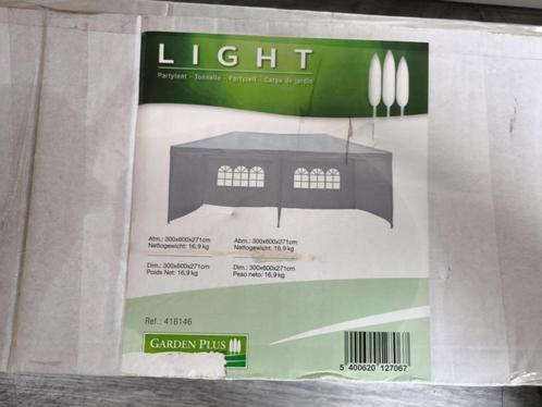 Tuinpaviljoen Garden Plus PE Light wit 600x300 cm, Tuin en Terras, Partytenten, Nieuw, Partytent, 2 meter of meer, 5 tot 8 meter