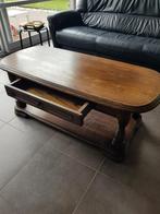 Oude bruine eiken salontafel met lade, Huis en Inrichting, Tafels | Salontafels, Ophalen