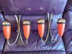 Paar vintage wandkandelaars van metaal en messing, Ophalen