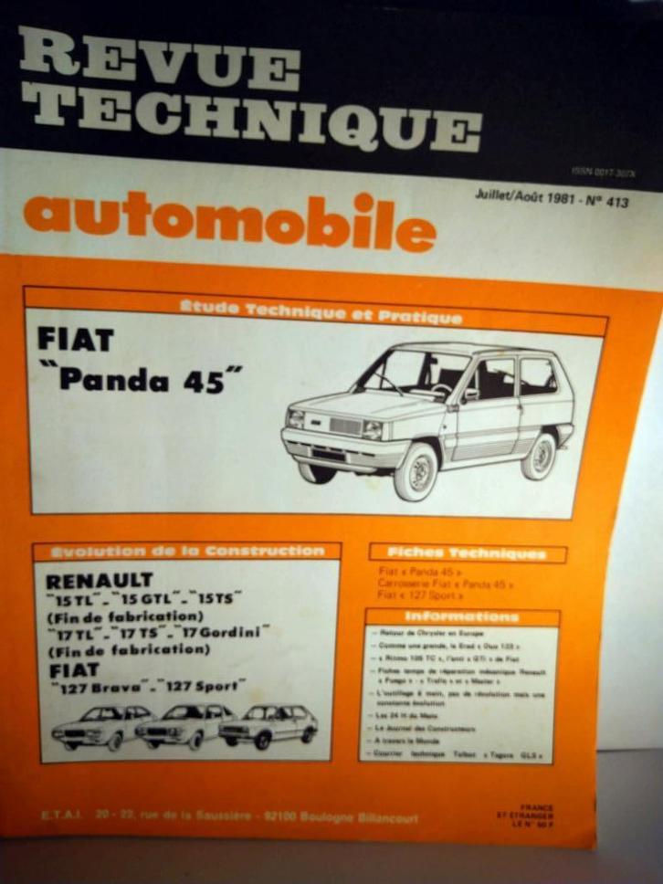 RTA - Fiat Panda 45 - Renault 15 et 17 - Fiat 127 - n413, Auto diversen, Handleidingen en Instructieboekjes, Verzenden