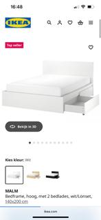 Bed Ikea, Huis en Inrichting, Ophalen, Overige materialen, Wit, 140 cm
