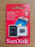 Sandisk 16Gb + Adapter - Nieuw, Audio, Tv en Foto, Foto | Geheugenkaarten, Ophalen, MicroSDHC, Nieuw, SanDisk