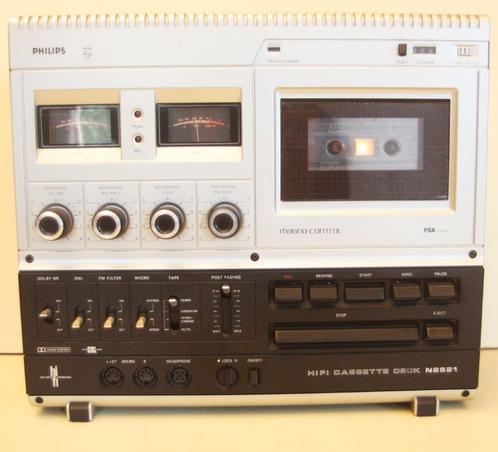 Philips N2521 Hi-Fi Cassette Deck / 1977 / Made In Holland, Audio, Tv en Foto, Cassettedecks, Enkel, Philips, Tape counter, Ophalen of Verzenden