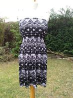 strapless kleedje horizont. dessins wit zwart grijs NIEUW, Ophalen of Verzenden, Nieuw, Maat 38/40 (M), Grijs