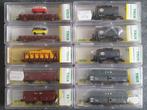 Set van 10 MINITRIX goederenwagens maat N 1/160, Hobby en Vrije tijd, Modeltreinen | N-Spoor, Analoog, Gelijkstroom of Wisselstroom