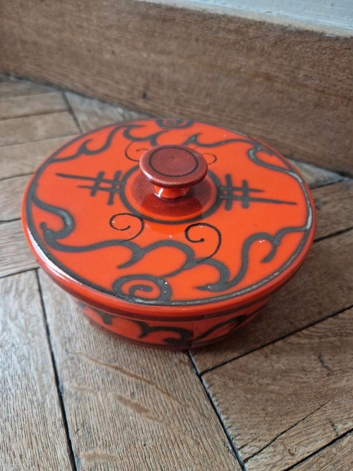 Bonbonnière vintage - orange - Fiora Holland., Antiek en Kunst, Antiek | Woonaccessoires, Ophalen of Verzenden