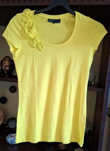 Sora by JBC : nieuw geel , speelse t-shirt strikjes , mt S beschikbaar voor biedingen