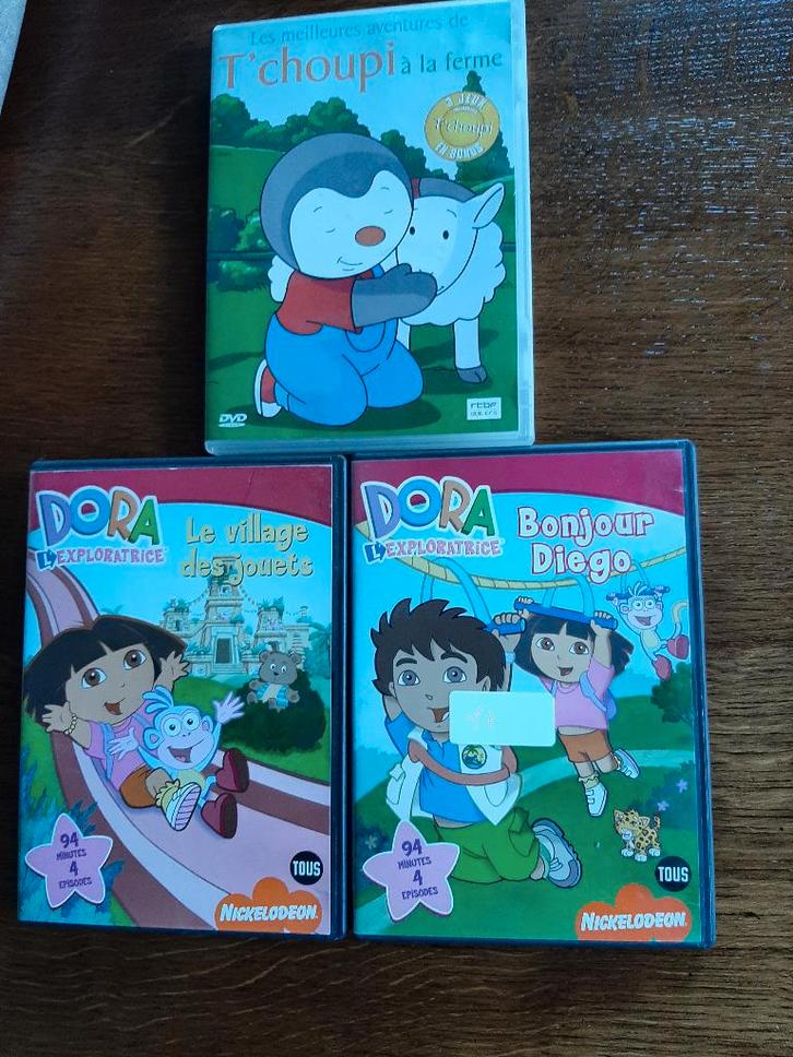 3 DVD pour jeunes enfants.  Dora et T'choupi, Cd's en Dvd's, Dvd's | Kinderen en Jeugd, Ophalen of Verzenden