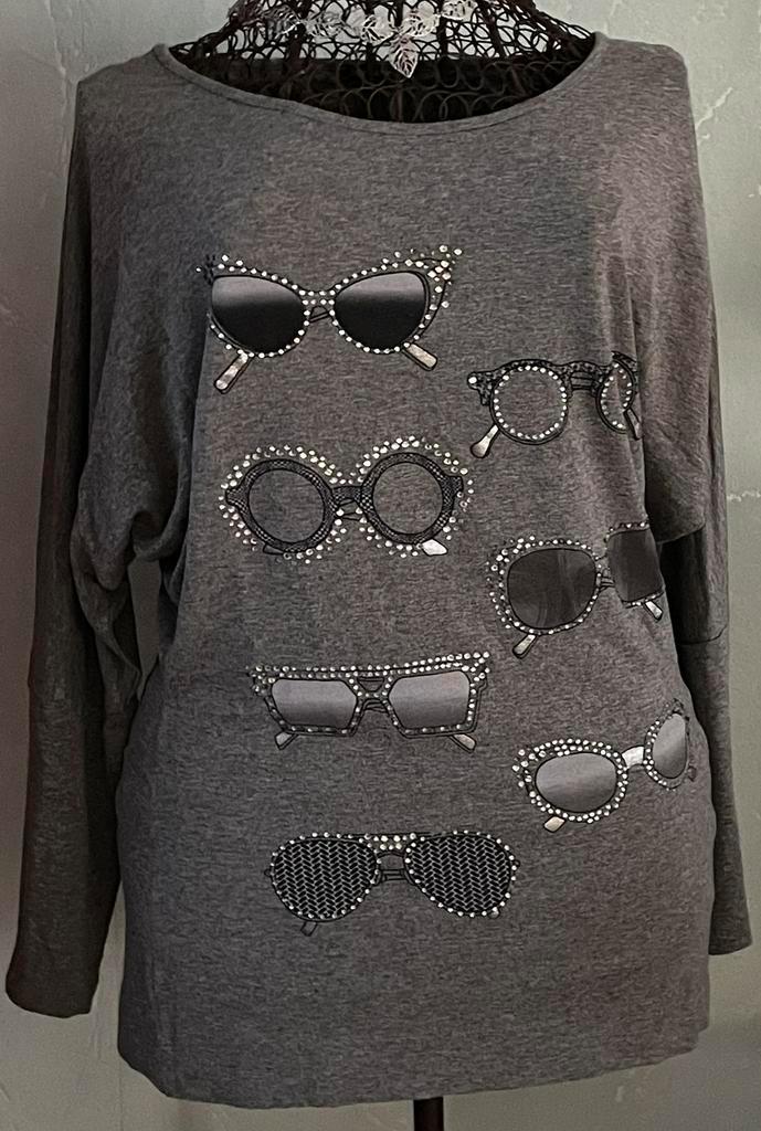 Caroline Biss 40 Leuke Shirt Nieuwstaat, Kleding | Dames, Truien en Vesten, Zo goed als nieuw, Maat 38/40 (M), Grijs, Ophalen of Verzenden