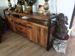 Buffet en bois de manguier 270x46x86 design industriel   Ang, Comme neuf, Enlèvement ou Envoi