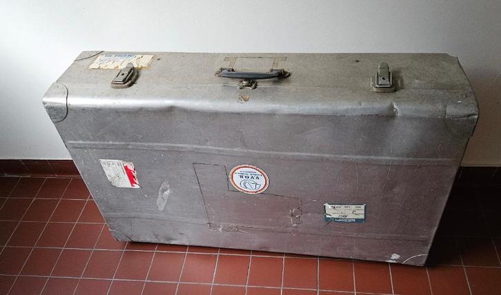 Vintage Aluminium Reiskoffer / Transportkoffer (Jaren '50), Bijoux, Sacs & Beauté, Valises, Utilisé, Métal, 70 cm ou plus, 55 cm ou plus