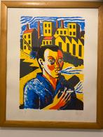 Roger Raveel “De rokende arbeide”   Uit 1996, Antiek en Kunst, Kunst | Etsen en Gravures, Ophalen of Verzenden