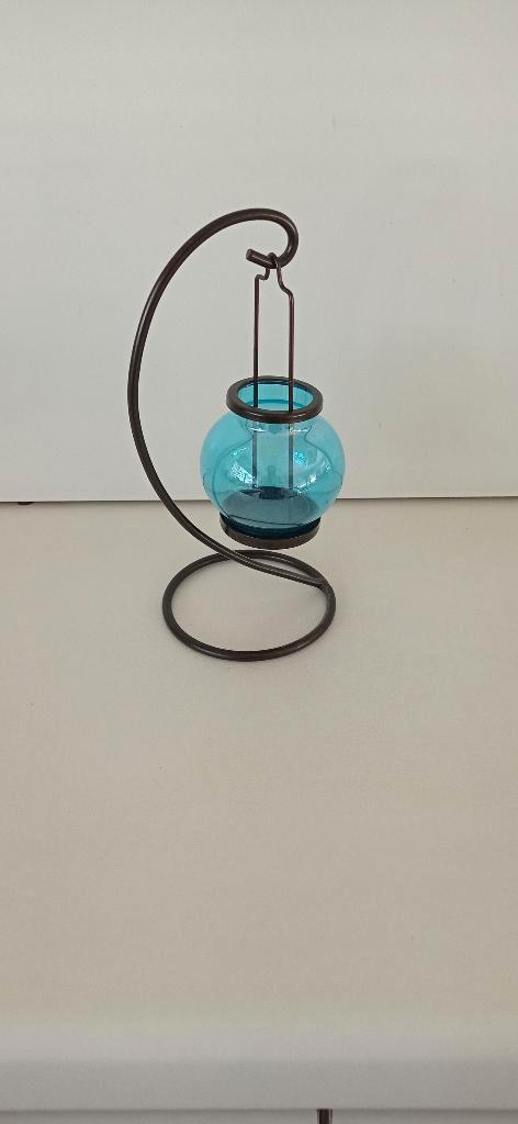 Mooie theelichthouder / als nieuw, Huis en Inrichting, Woonaccessoires | Kandelaars en Kaarsen, Nieuw, Metaal, Zwart, Ophalen of Verzenden