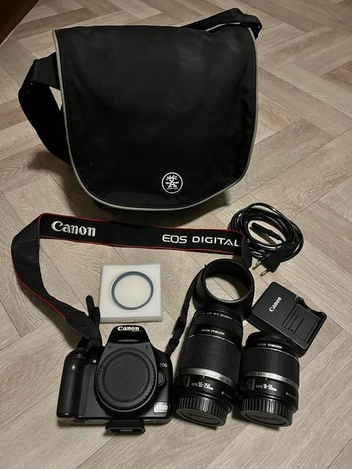 Canon eos 450D + lenzen en tas, TV, Hi-fi & Vidéo, Appareils photo numériques, Comme neuf, Canon, Enlèvement