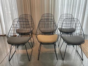 9x Pastoe "Sm05" Black Wire Chair by Cees Braakman, beschikbaar voor biedingen
