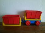 Vintage duplo - 2 kiepwagons + 1 treinaanhanger  jaren '80, Duplo, Enlèvement ou Envoi