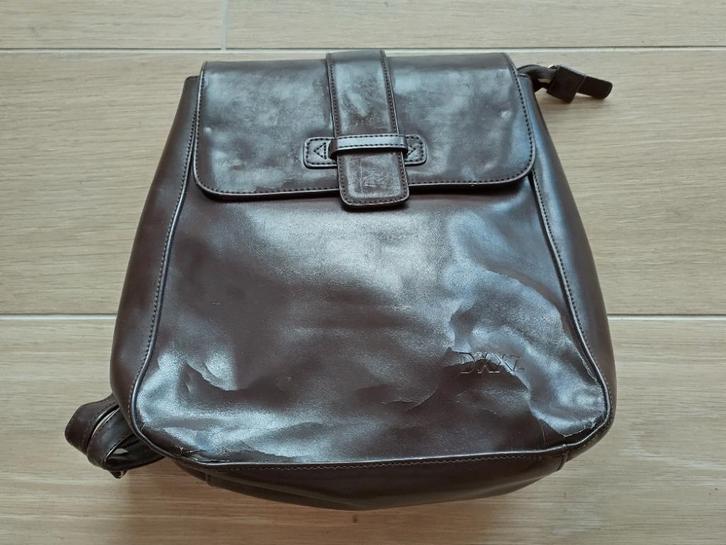 DXXZ bruine leren rugzak voor dames, Handtassen en Accessoires, Tassen | Rugtassen, Gebruikt, Overige merken, Minder dan 25 cm