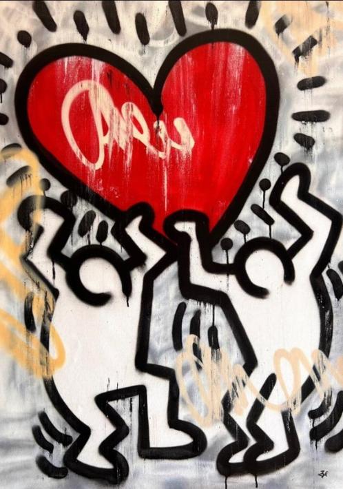 Heart / Keith Haring & Zyl, Antiek en Kunst, Kunst | Litho's en Zeefdrukken, Ophalen