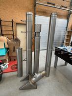 Dubbelwandig geïsoleerde inox schoorsteen, Doe-het-zelf en Bouw, Ophalen, Inox, 6 meter of meer, Zo goed als nieuw